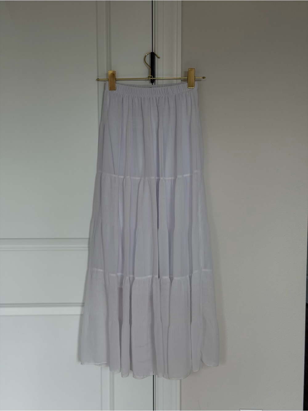 White Tiered Maxi Skirt - Women's Flowing Skirt
